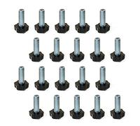 Emuca 2020605 Leveller foot for furniture, M8x30mm, Set of 20 pieces