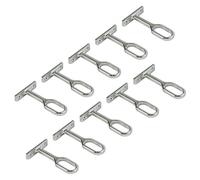 Emuca 7061007 Central Support for Oval Wardrobe Hanging Rod, Nickel-Plated, Set of 10 Pieces