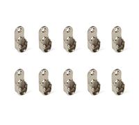 Emuca 7065107 Lateral Support for Oval Wardrobe Hanging Rod, Nickel-Plated, Set of 10 Pieces