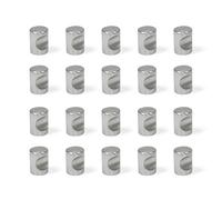 Emuca 9161651 Furniture Knob, Ø20mm, Zamak Set of 20 Pieces, Satin Nickel