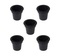 Emuca - Accessory object holder to fit into tables or drawers, Plastic, Black, 5 pcs.