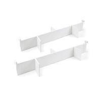 Emuca - Adjustable Drawer Organiser kit, Accessories Drawer dividers 900mm (35,4 inch), Aluminium, White.