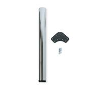 Emuca - Adjustable table leg Ø 60 x 870mm (Ø2,3x34,2 inch), set of 1 steel table leg, height adjustment 870 - 890mm (34,2-35inch), satin nickel