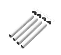 Emuca - Adjustable table legs Ø60x710mm (2,3x27,95 inch), set of 4 steel table legs, height adjustment 710-730mm (27,95-28,75 inch), white