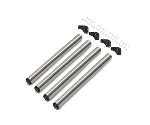 Emuca - Adjustable Table Legs Ø60x710mm, Set of 4 Steel Table Legs, Height Adjustment 710-730mm, Satin Nickel