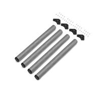 Emuca - Adjustable Table Legs Ø60x710mm, Set of 4 Steel Table Legs, Height Adjustment 710-730mm, Silver Grey