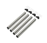 Emuca - Adjustable table legs Ø60x830mm (Ø2,3x32,6 inch), set of 4 steel table legs, height adjustment 830-850mm (32,6-33,4 inch), satin nickel