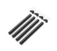 Emuca - Adjustable table legs Ø60x830mm, set of 4 steel table legs, height adjustment 830-850mm, Black