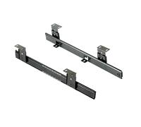 Emuca - Ball Bearing Runners for underdesk keyword Platform/Shelf/Drawer, Height Adjustment Keyboard Holder Runners kit, Steel, Black zinc Plated, 20 ut