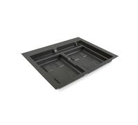 Emuca - base for Recycle kitchen drawer trays, 2 compartments, module 700 mm, Plastic Anthracite grey