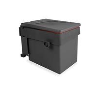 Emuca - Built-in Waste bin for Cabinet with Automatic lid, 15 L, Anthracite Grey