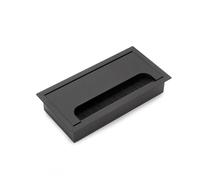 Emuca - Cable organizers for table, rectangular, 160x80mm, recessed, Aluminium, Black painted