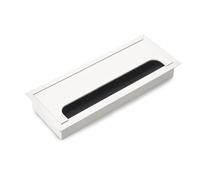 Emuca - Cable organizers for table, rectangular, 269x80mm, recessed, Aluminium, White painted