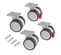 Emuca - Castors kit with plate-mounted, Ø 50 (1,96 inch), Steel and Plastic