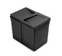 Emuca - Containers for kitchen drawers, waste sorting cut-out base, H 266 mm (10,4 inch), 1 x 15 L, Black Plastic