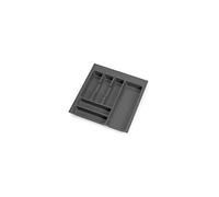 Emuca - Cutlery Organizer, kitchen drawer organizer, cutlery tray, 6 compartments, 50cm module, Plastic, Anthracite Grey
