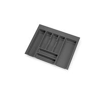 Emuca - Cutlery Organizer, Kitchen Drawer Organizer, Cutlery Tray, 7 compartments, 60cm Module, Plastic, Anthracite Grey