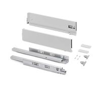 Emuca - Drawer kit for Kitchen or Bath with 3D Regulation, Height 131mm (5,16 inch), Depth 500mm (19,7 inch), 40Kg (88 lb), Soft Close, Boards not Included, Steel, White