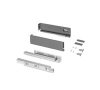 Emuca - Drawer kit for Kitchen or Bathroom, Height 131mm, Depth 500mm, 30kg, Soft Closing, Boards not Included, Steel, Anthracite Grey