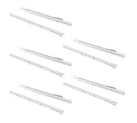 Emuca - Drawer runners 450mm with partial extension in Cream color, set of 5 sliders for drawer