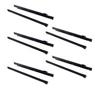 Emuca - Drawer runners 500mm (19,6 inch) with partial extension in black colour, set of 5 sliders for drawer