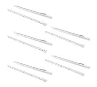 Emuca - Drawer runners 500mm (19,6 inch) with partial extension in white colour, set of 5 sliders for drawer