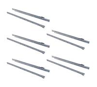 Emuca - Drawer runners 800mm (31,4inch) with partial extension in silver grey colour, set of 5 sliders for drawer