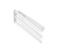 Emuca - Extendable towel rail, 3 arms, Pull-Out Towel Rail, 440 mm (17,33 inch), Aluminium, White