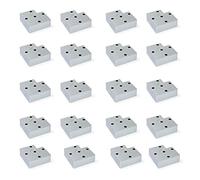 Emuca - feet, Furniture Silver Plastic, Set of 4 Legs 15mm-high, Metallic Grey, H15x80 mm