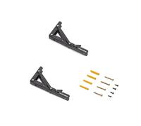 Emuca - Folding Shelf Supports, 203mm, Set of 2 Folding Shelf Brackets, max. Load 40kg, Black Painted, Steel