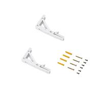 Emuca - Folding Shelf Supports, 203mm, Set of 2 Folding Shelf Brackets, max. Load 40kg, White Painted, Steel