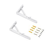 Emuca - Folding shelf supports, 303mm, Set of 2 Folding Shelf Brackets, max. Load 50kg, White painted, Steel