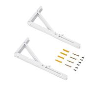 Emuca - Folding Shelf Supports, 403mm, Set of 2 Folding Shelf Brackets, max. Load 60kg, White Painted, Steel