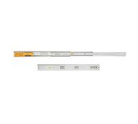 Emuca - Guías laterales para cajones con rodamiento de bolas 45mm x 550mm, pack de 1 juego de guías de extracción total con cierre suave