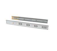 Emuca - Guías laterales para cajones con rodamiento de bolas 45mm x 600mm, pack de 1 juego de guías de extracción total con cierre suave