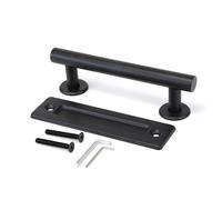 Emuca - Handle for Wooden Sliding Doors, Length 240mm (9,4 inch), Interaxis 180mm (7 inch), Steel, Textured Black