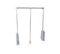 Emuca Hang Pull Down Wardrobe Rail Lift, 600 - 830, Chrome Plated, Steel And Plastic