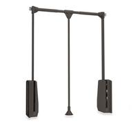 Emuca Hang Pull Down Wardrobe Rail Lift, 830 - 1150, Moka Painted, Steel And Plastic