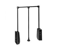 Emuca -Hang pull down wardrobe rail lift, adjustable width 17,7-23,6 inch (450-600mm), black, steel