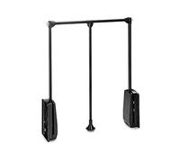 Emuca -Hang pull down wardrobe rail lift, adjustable width 23,6-32,6 inch (600-830mm), black