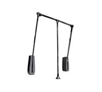 Emuca Hang Pull Down Wardrobe Rail Lift Wall-Mounted, 600-830mm, Steel And Plastic, Black Painted