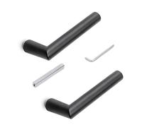 Emuca - Internal Door Handles for Glass Doors Locks, L-R Model, Alluminium, Black Finish