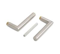 Emuca - Internal Door Handles for Glass Doors Locks, L-R Model, Stainless Steel