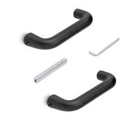 Emuca - Internal Door Handles for Glass Doors Locks, U Model, Alluminium, Black Finish
