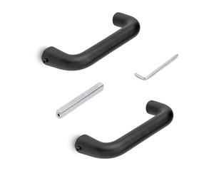 Emuca - Internal Door Handles for Glass Doors Locks, U Model, Alluminium, Black Finish