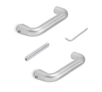 Emuca - Internal Door Handles for Glass Doors Locks, U Model, Alluminium, Matt anodised