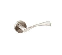 Emuca - Internal Door Handles, Set of Internal Door Handles with D.50mm (1,9 inch) Rose, Aluminium, Satin Nickel.