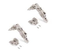 Emuca - Kit of 20 Full Overlay hinges X92 Hinge with soft close, 105º opening, plates for screwing, Satin finished nickel, Steel