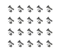 Emuca - Kit of 20 Inset Overlay Hinge X91 with Soft Close and Screw-on Plate, 105º Opening, Titanium, Steel