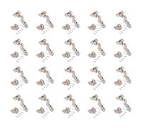 Emuca - Kit of 20 Inset Overlay Hinges x91. Ø35mm. 105° Opening, Soft Closing for Latching Doors and eccentrically Adjustable Screw-on Inserts.